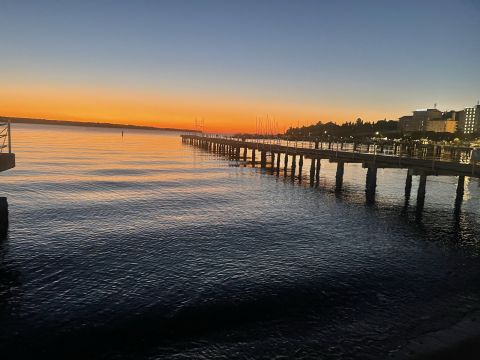 Večerna zarja z obale Portoroža
